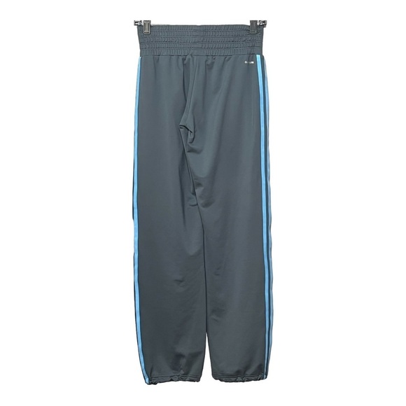 Adidas Climalite Track Pant W/Signature 3 Stripes Grey Blue High Waist Pull-On - Picture 5 of 6